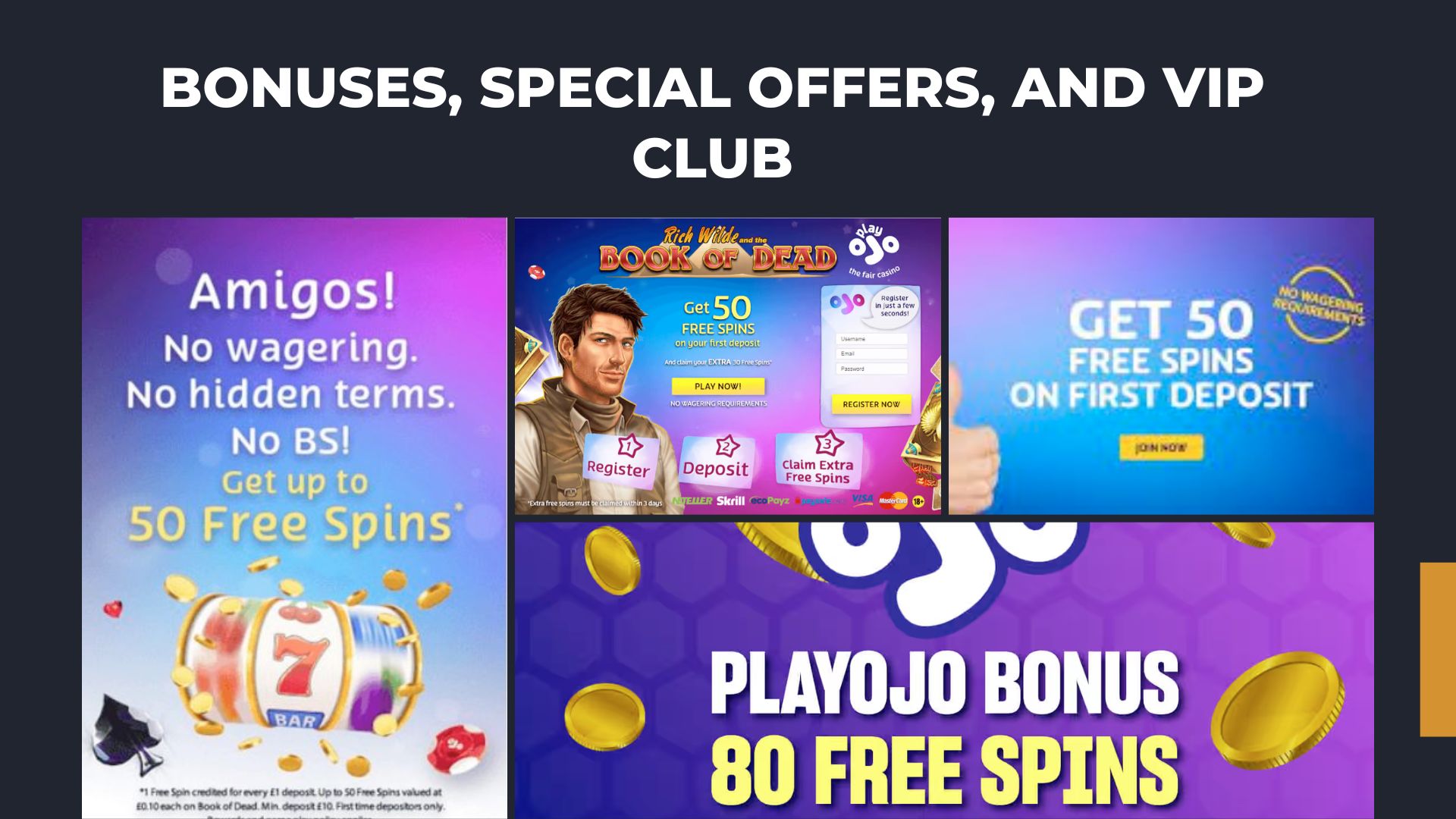 Playojo Bonuses, Special Offers, and VIP Club